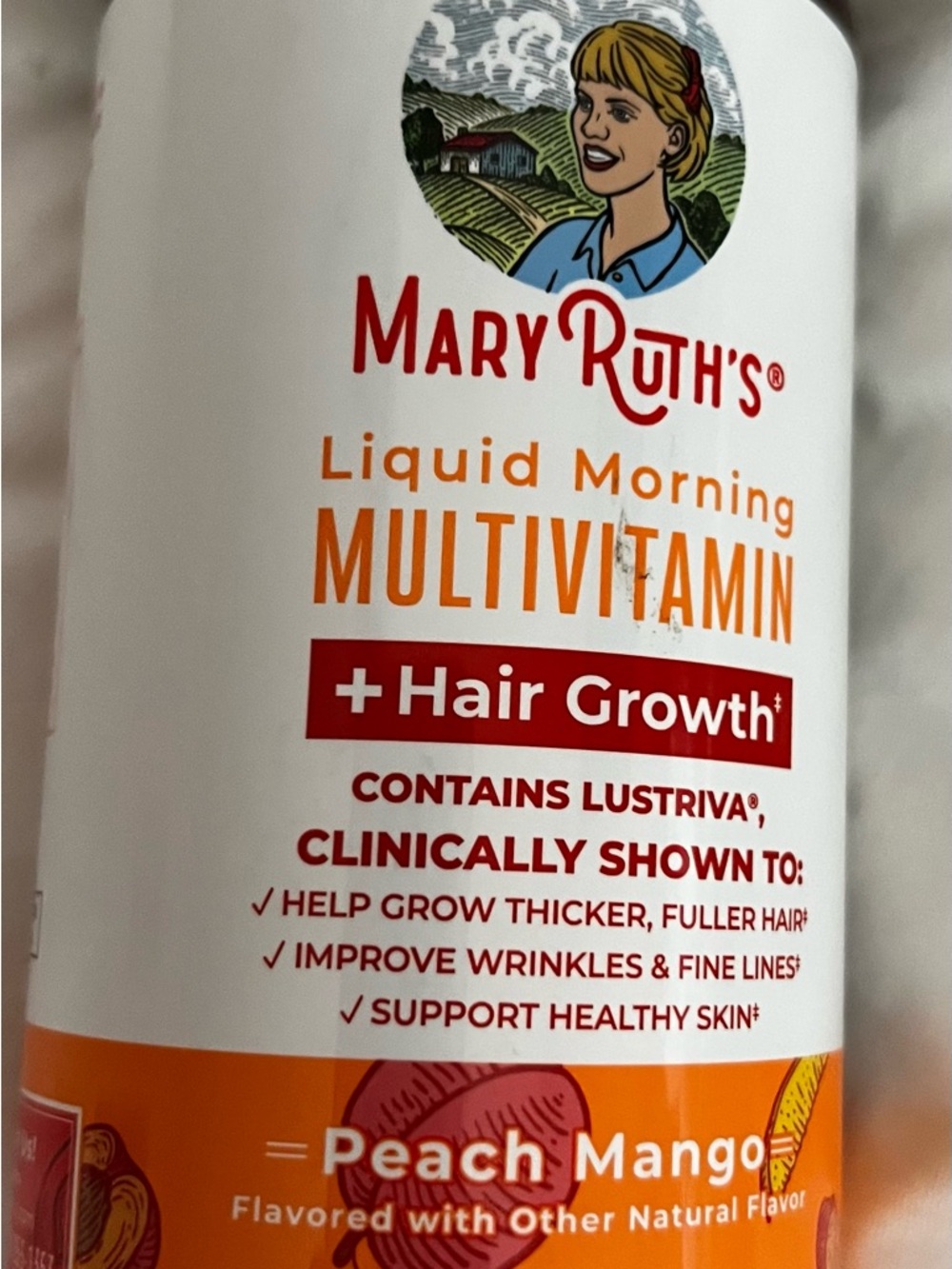 Liquid Morning Multivitamin + Hair Growth — Peach Mango